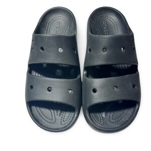 Crocs‎ Unisex M 8 W 10 Black Slides Sandals Comfort Slip On Casual Shoes